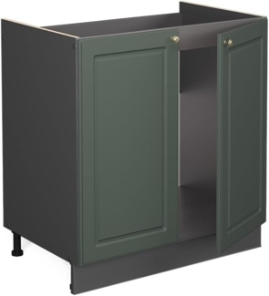 Vicco Spülenunterschrank Fame-Line, Grün-Gold Landhaus/Anthrazit, 80 cm, AP Marmor