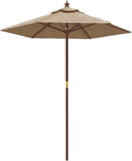 vidaXL Sonnenschirm mit Holzmast Taupe 196x231 cm 363162