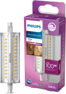 Philips Stab-LED R7S Lampe 118 mm (100 W), dimmbare R7S LED Stablampe mit neutralweißem Licht, energiesparende LED Lampe mit langer Nutzlebensdauer, Weiß