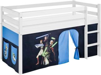 Lilokids 'Jelle' Spielbett 90x200 cm, Star Wars the Clone Wars, Kiefer massiv, mit Vorhang