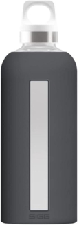 Sigg Trinkflasche Star Trinkflasche Glasflasche Silikonhülle 0.85 L Shade Grau, Borosilikatglas