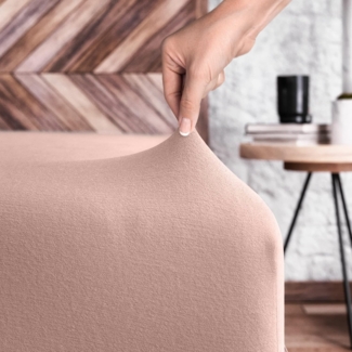 Wolkenfeld Spannbettlaken 100% Baumwolle - Superweiches Bettlaken für Matratzen von 5 bis 20cm, Jersey, Gummizug: rundum, (1 Stück), Rutschfest & Blickdicht - 90x200, 140x200, 160x200, 180x200 200x200