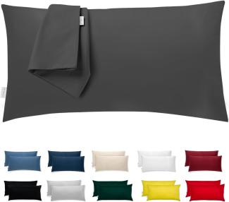 Kissenbezug 40 x 80 Mikrofaser Premium 2er Set Kissenhülle Deko für Kissen Bett/Sofa Stoff Superweicher Resistent Hypoallergen Anti-Milben Atmungsaktiv Kopfkissenbezug mit Verdecktem Zip Voll Waschbar