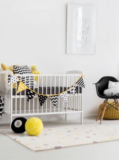 benuta Kinderteppich Bambini Dots, Baumwolle, Beige, 120x180. 0x2 cm