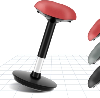 Flexispot Ergonomie Wobble Hocker Arbeitshocker Bürohocker Ergonomische Stehhilfe Hoch verstellbar Sitzhocker Drehhocker Perfekt für Stehpult (rot)
