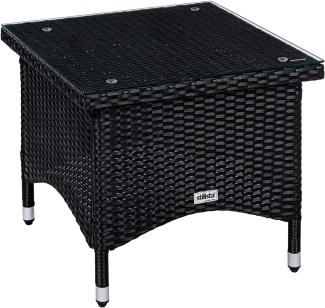 STILISTA® Beistelltisch Polyrattan eckig 58x58 cm, schwarz