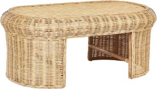 Gartentisch 96 x 60 cm Rattan Natürlich LIVADEIA