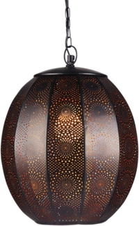 Marrakesch Orient & Mediterran Interior Deckenleuchte Konoos Schwarz, Orientalische Pendelleuchte aus Metall 35cm