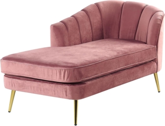 Chaiselongue Samtstoff rosa rechtsseitig ALLIER