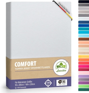 leevitex® Spannbettlaken Premium Topper Spannbettlaken, Gummizug: Rundum-Gummizug, schwer und blickdicht, 100% Baumwolle, für Topper