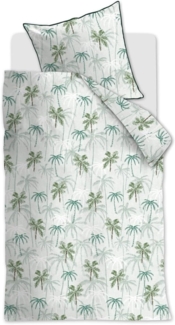 Rivièra Maison Renforcé Bettwäsche Palm Para Green 155X220 155x220 cm + 1 x 80 x 80 cm 1 Bettbezug, 1 Kissenbezug Grün