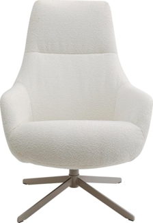 Kare Design Drehsessel Mimi, Creme, Sessel, Polstersessel, Drehbar, Wohnzimmer, Schlafzimmer, Büro, 100 x 76 x 81 cm
