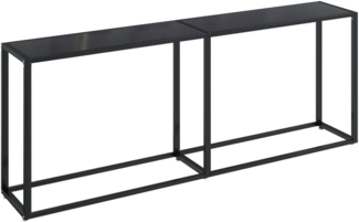 vidaXL Konsolentisch Schwarz 200x35x75,5 cm Hartglas 331687