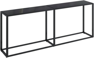 vidaXL Konsolentisch Schwarz 200x35x75,5 cm Hartglas 331687