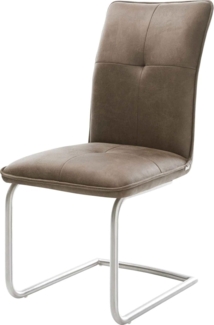 Freischwinger Maddy-Flex Mikrofaser Taupe Vintage Freischwinger rund Edelstahl