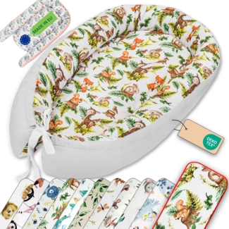 LULANDO® Babynest - Standard 100 von Oeko-Tex - multifunktionales Kuschelnest für Babys und Säuglinge - Nestchen - Reisebett - 100% Baumwolle - antiallergisch - hergestellt in der EU