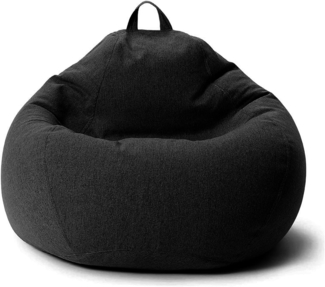 AD. CON Sitzsack mit ECO Füllung Puff Relax-Sessel Sitzkissen Bodenkissen Bean Bag 80 x 90 x 50 cm 185L Schwarz