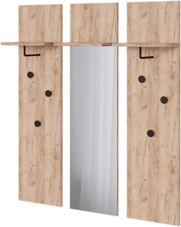 Vicco Wandgarderobe Goldkraft Eiche Set mit 3 Wandgarderoben, Siri