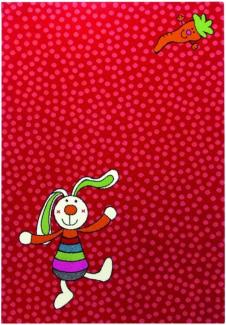 Sigikid Kinderteppich 'Rainbow Rabbit' 80x150 cm rot