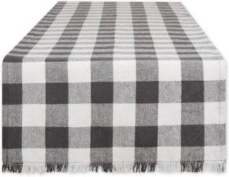 DII Tischläufer, mit Fransen, kariert, 35x274 cm, Mineralfarben
