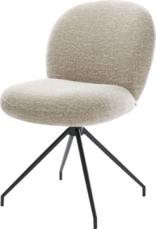 Esszimmerstuhl Nube-Flex Webstoff Soft Beige Kreuzgestell konisch Schwarz Taschenfederkern