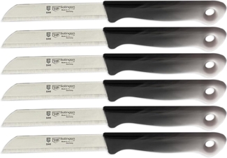 SMI Gemüsemesser 6-tlg Solingen Gemüsemesser Set Schälmesser Obstmesser Küchenmesser, Klinge mit Wellenschliff