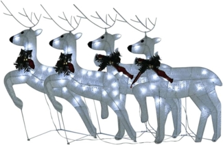 vidaXL LED-Rentiere 4 Stk. Weiß 80 LEDs 3154270