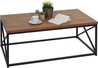 Couchtisch HWC-A27, Wohnzimmertisch Beistelltisch Sofatisch, Metall 3D-Struktur 44x110x60cm, Wildeiche-Optik