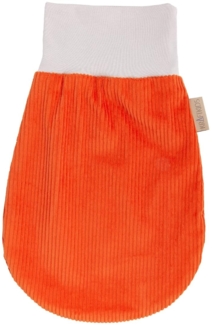 KraftKids Strampelsack Cord Breitcord Orange Reinorange für den Herbst/Winter aus Musselin Baumwolle und warmen Fleece in zwei Größen erhältlich