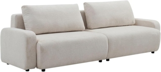 Vente-unique - 4-Sitzer Schlafsofa - Chenille-Stoff - Beige - YOKIRA