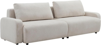 Vente-unique - 4-Sitzer Schlafsofa - Chenille-Stoff - Beige - YOKIRA