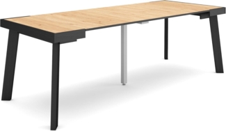 Skraut Home | Ausziehbarertisch | Multifunktionaler ausziehbarer | 220 | Für 10 Gäste | Hölzerne Beine | Moderner Stil | Eiche