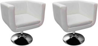 vidaXL Barsessel 2 Stk. Weiß Kunstleder 160439