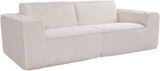 Vente-unique - Sofa 3-Sitzer - Cord - Beige - LUNEKO