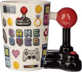 Joystick Tasse Game Over mit 3D Joystick am Henkel