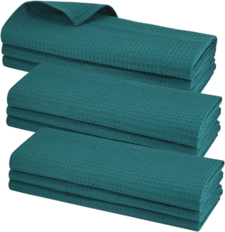 Engelland Geschirrtuch Poliertuch, (Vorteils-Set, 9-tlg, Waffel-Pique), 100 % Baumwolle, integrierte Aufhängeschlaufe, 70x50 cm