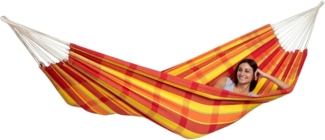 Hängematte XL Barbados bis 200 kg Belastbarkeit mit 230x150 cm für 1-2 Personen, rot / gelb