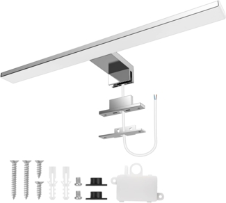 Aourow LED Spiegelleuchte Bad 10W,40CM 820LM Spiegellampe Badezimmer,Kaltes Weiß 6500K IP44 Wasserdicht Badlampe Spiegel KLASSE II 230V Spiegelschrank Beleuchtung