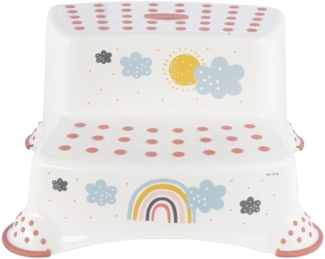 Keeeper Tritthocker zweistufig mit anti-rutsch-funktion rainbow white