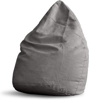 Lumaland Luxury XL Sitzsack stylischer Beanbag - 120L Füllung - Grau