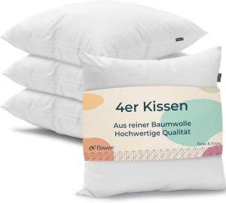 Kissen 45x45 Kopfkissen 4er Set Dekokissen für Bett und Sofa Innenkissen Hypoallergene Sofakissen Anti-Milben Weiche Zierkissen mit Kissenbezug Baumwolle und Polyest. Abnehmbar und Waschmaschinenfest