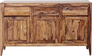 Kare Design Sideboard Brooklyn Nature, Sideboard aus Massivem Sheesham-Holz, Hellbraun gebeiztes Sideboard, Massicholz Sideboard, (H/B/T) 85x145x40 cm