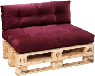 Traumnacht Outdoor Palettenauflage mit Schaumstoffstäbchen gefüllt, Palettenkissen, Palettenpolster Palettenmöbel Palettensofa 2er Set (Sitz+Rücken), rot