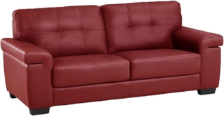 Vente-unique - Ledersofa 3-Sitzer - Rot - HAZEL
