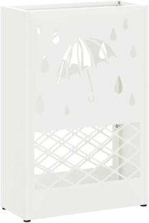 vidaXL Sonnenschirmhalter mit Speicher Weiß 28 x 12 x 41 cm Metall 868523