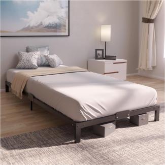 Dreamzie Bett 100x200 mit Lattenrost aus Metall - Seniorenbett 100x200 für Matratze Einzelbett, Höche 25 cm - Robust, Leichte Montage, Umfangreicher Stauraum - Schwarzer Lattenrost