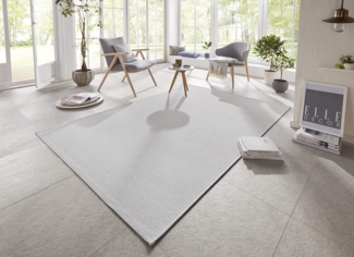 In- & Outdoor Teppich Millau Hellgrau Creme - 140x200x0,4cm