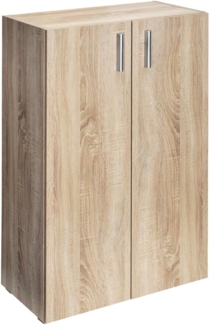 Deuba Kommode Vela 3 Fächer 2 Türen 115,5 x 60 x 31 cm Holz Ordner Bücher Aktenschrank Mehrzweckschrank Standschrank Eiche