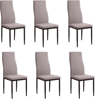 Somnia Descanso - Packung mit 6 gepolsterten Stühlen für Wohnzimmer, Esszimmer, Marengo und Schwarze Beine, Modell Rachel, Maße: 40 cm (Breite) x 42 cm (Tiefe) x 96 cm (Höhe)