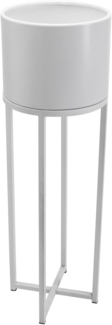 VIVANNO Blumentopf auf Ständer, mit Beinen ELEVATE CROSS - Weiß Matt 25x25x79 cm